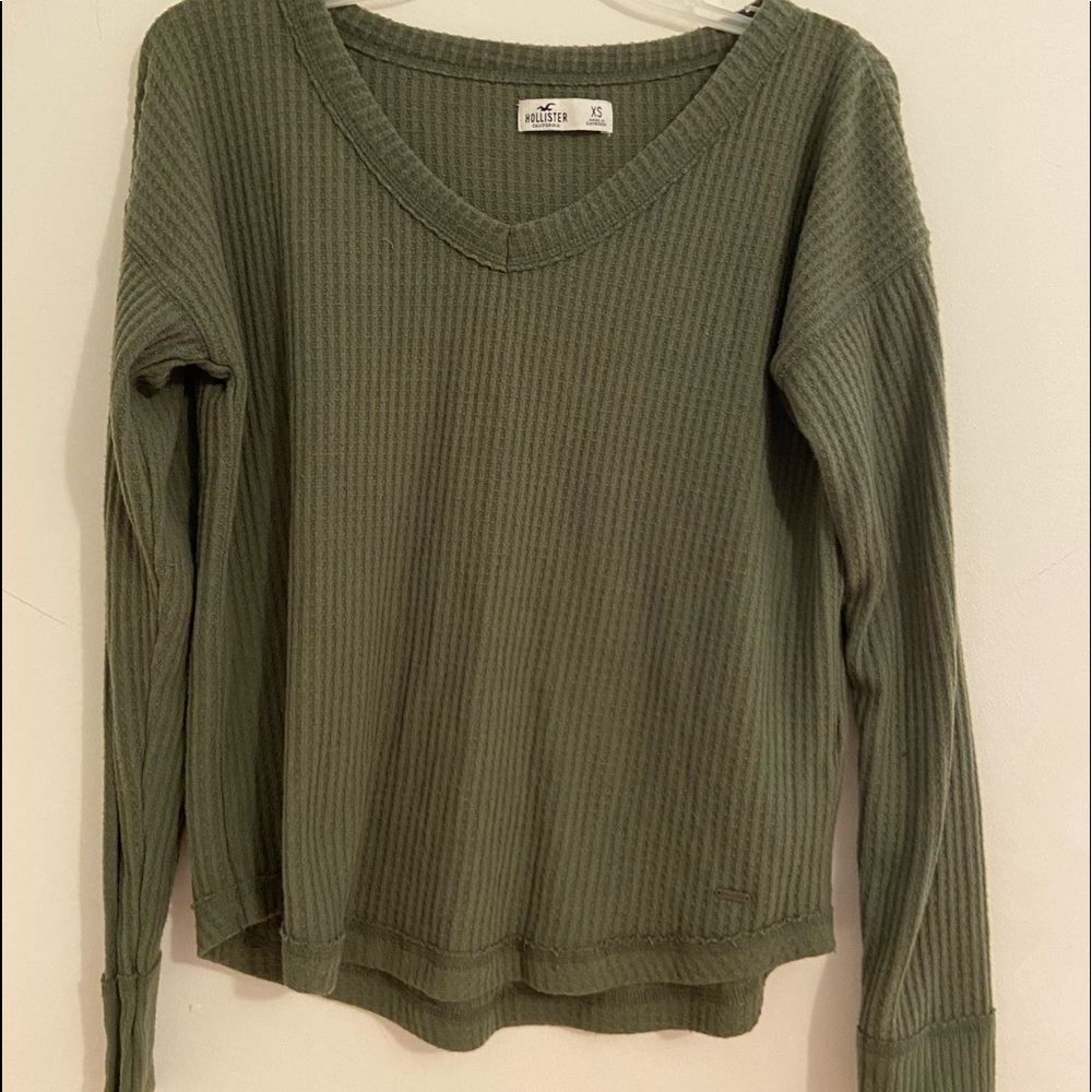 Hollister Knit Olive Green Sweater